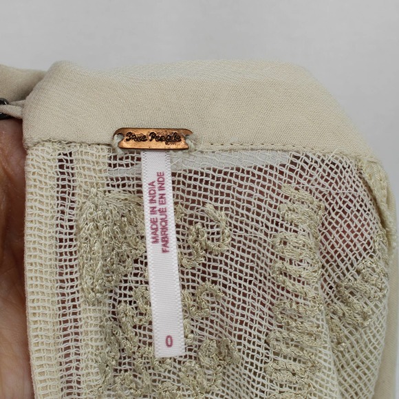 Free People Cleo Mini Dress Tea Sz 0 Boho Embroidered - Picture 3 of 12